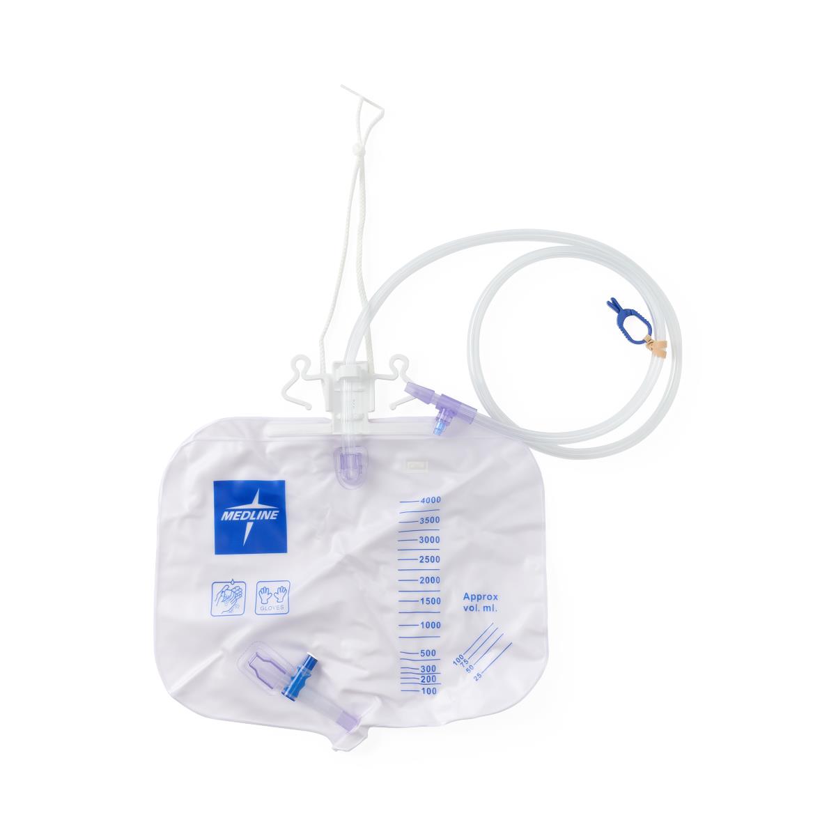 Medline DYND15203 Urinary Drainage Bag with anti reflux tower, 2000ml