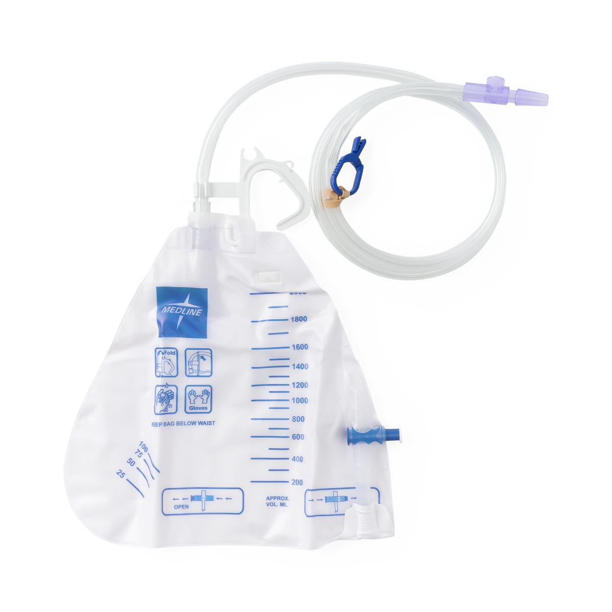 Medline DYND15405 Urinary DRAINAGE BAG 4000ML, W/ ANTI-REFLUX TOWER, Case/20