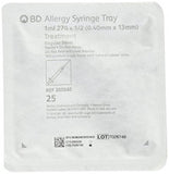 1mL Allergist tray with 27 G x 0.5" BD PrecisionGlide permanently attached needle, regular bevel and regular wall 25/sp