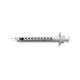 BD 309571 LUER-LOK 3cc Syringe with Needle ATTACHED CONVENTIONAL Turquoise 23G x 25mm (1"), 100/bx