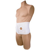 OTC OSTOMY 9" Ostomy Abdominal Binder for Stoma Support WITH PAD, 4" HOLE, WHITE, L
