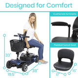 ViveHealth MOB1027BLU 4 Wheel Mobility Scooter VH Silver