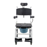 3-in-1 Aluminum Tilting Transport, Commode and Shower Chair