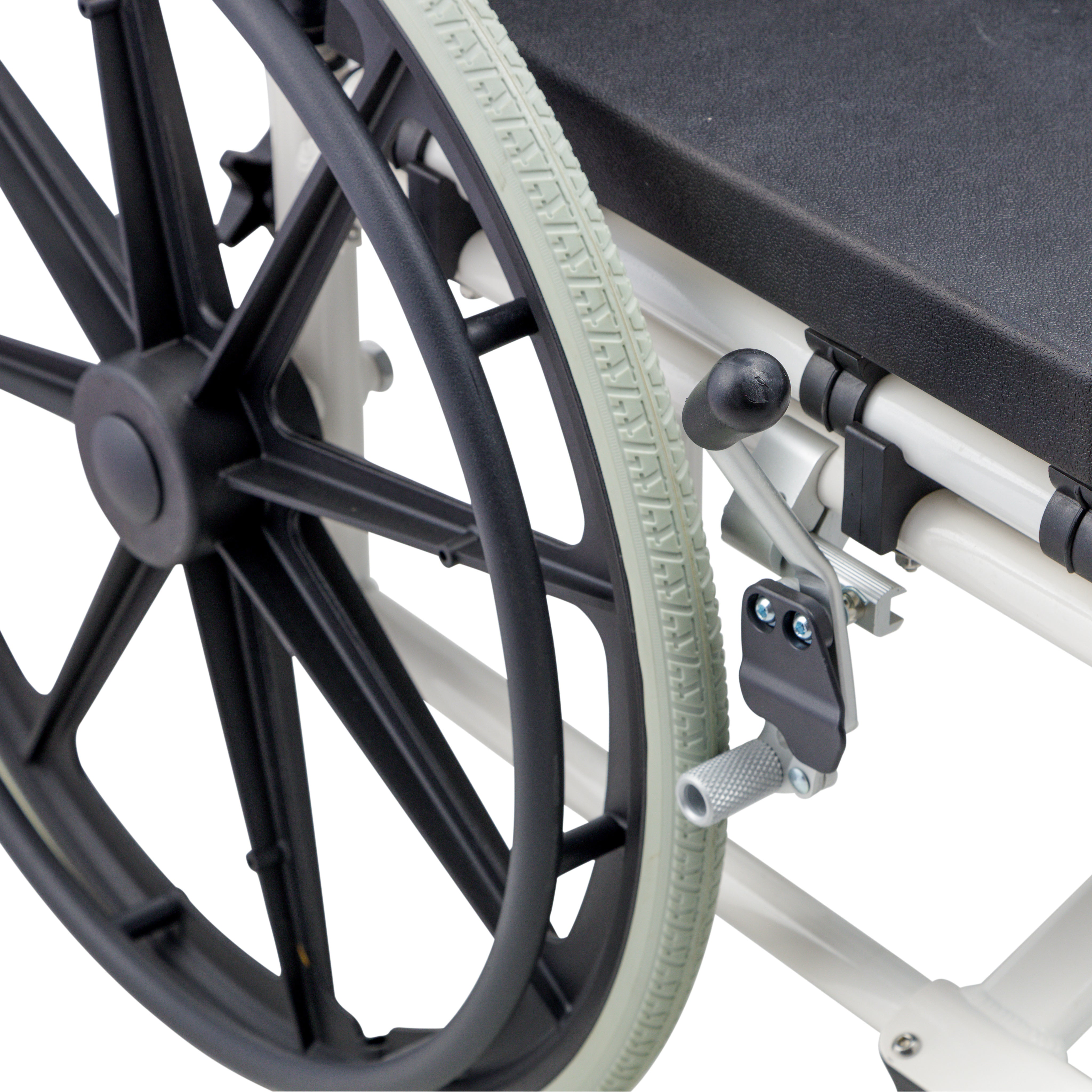 3-in-1 Aluminum Transport, Commode and Shower Wheelchair (Heavy Duty)