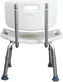 Ergonomically Designed Lightweight Aluminum Shower Chair with Adjustable, Tool-Free, & Detachable Frame