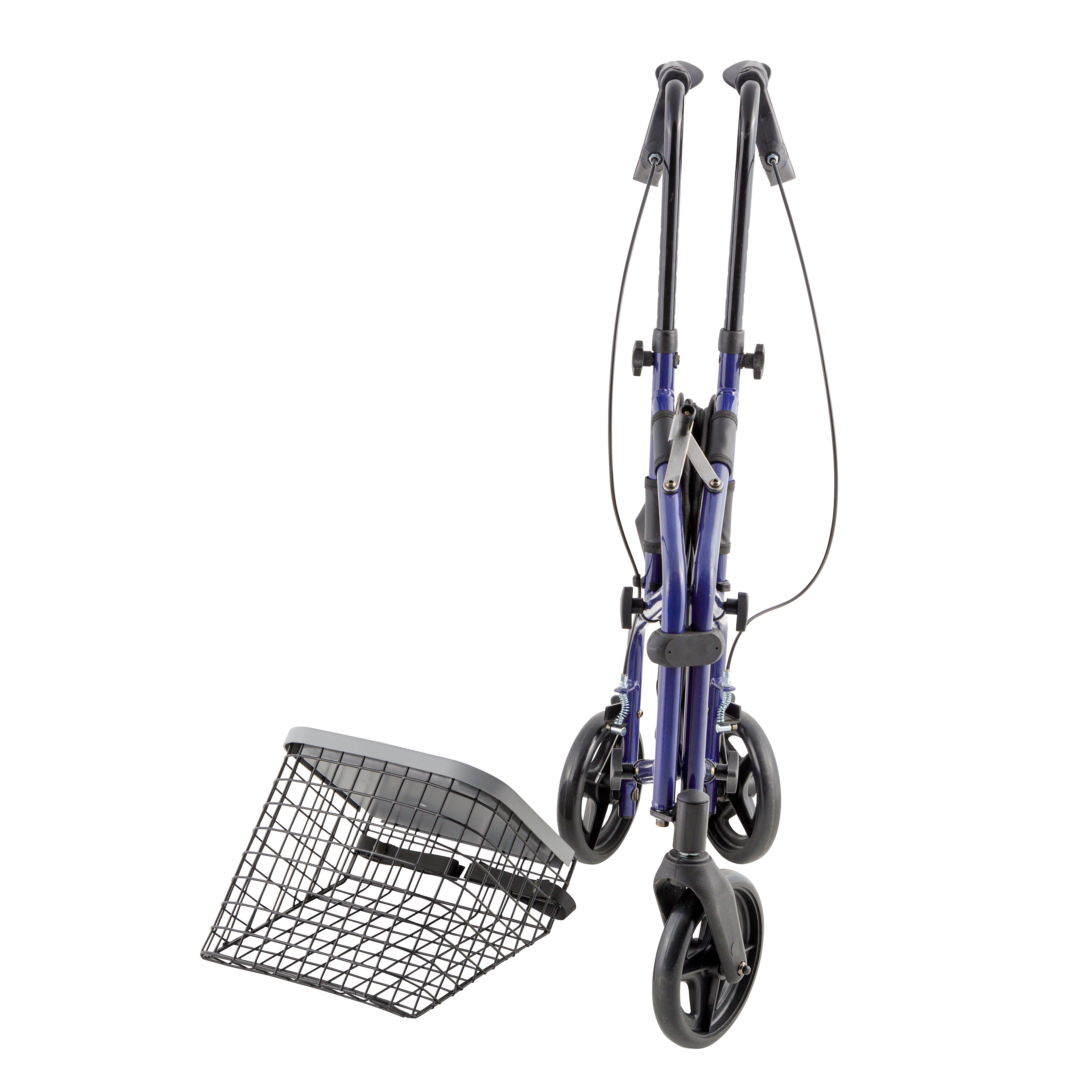 Tri-Wheel Rollator Blue with Basket and a Tray