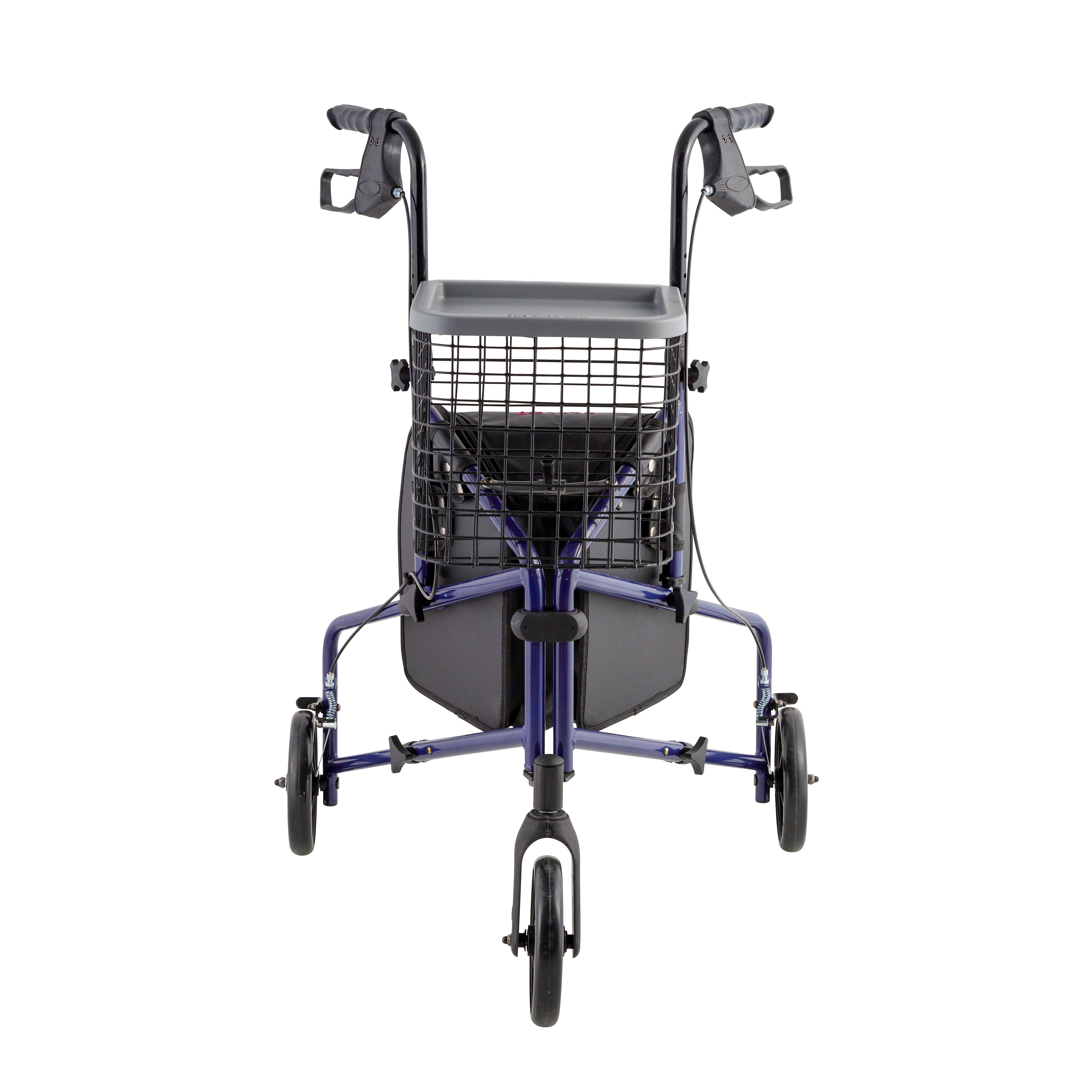 Tri-Wheel Rollator Blue with Basket and a Tray